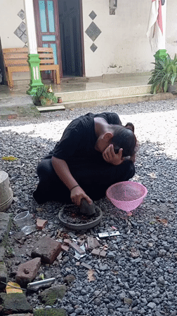 Everyday family life documented in Baron, Indonesia village scenes