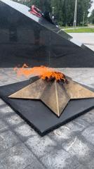Exploring a Russian military memorial park with jets, flames, and busts