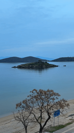 Quiet coastal moment captured at Nea Peramos beach