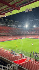 Soccer teams warm up at London stadium