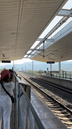 High-speed rail activity at a Jiyang District station