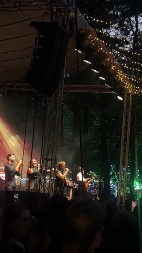 Live outdoor concert draws crowd in Varna at dusk