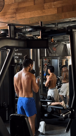 Gym workout and breakfast cafe visit in North Kuta