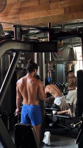 Gym workout and breakfast cafe visit in North Kuta