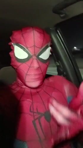 Spider-Man costumed person spotted in car in Venezuela