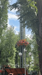 Woman's morning outing captured across Perm attractions and shops
