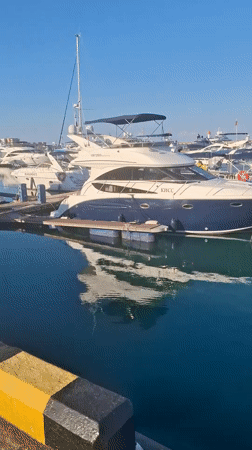 Sochi's marina and Marine Station on a sunny summer morning
