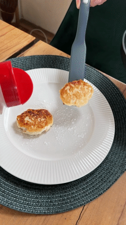 Russian cottage cheese pancakes prepared and served in Vaskelovo