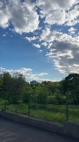 Park scenes documented in Yerevan under partly cloudy skies