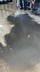 Pressure washing cleaning operation documented in Sharapovo, Russia
