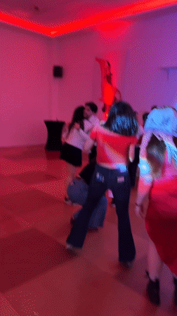 Evening party with dancing and balloons in Bydgoszcz, Poland