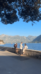 Photoshoot and leisure activities captured in scenic Perast, Montenegro