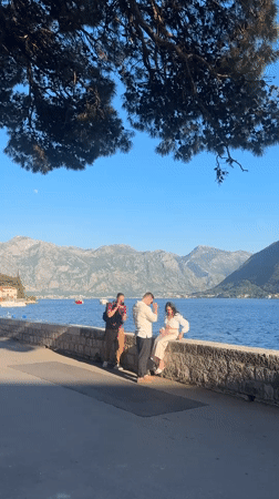 Photoshoot and leisure activities captured in scenic Perast, Montenegro