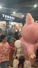 Mascot characters entertain families at Astrakhan shopping venue