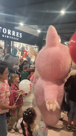 Mascot characters entertain families at Astrakhan shopping venue
