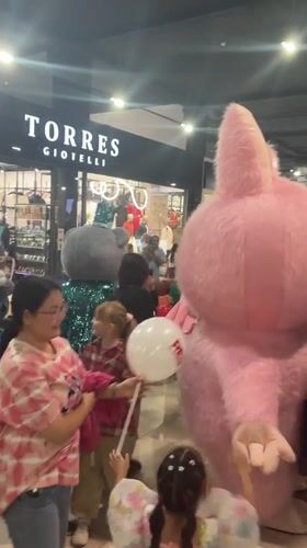 Mascot characters entertain families at Astrakhan shopping venue