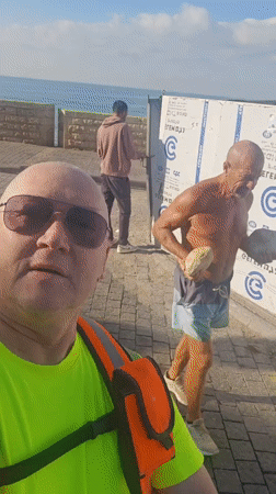 Early morning beach activity captured in Tel Aviv