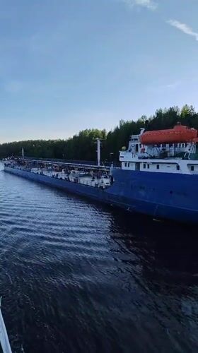 Commercial ships transit Russian waterways near Staroye Petrovskoye