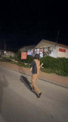 Nighttime pedestrian and dog walking activity recorded in Netanya