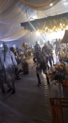 Traditional wedding celebration with dancers held in Jos, Nigeria