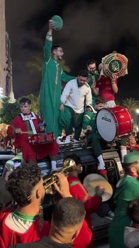 Tangier erupts in festive street celebrations with horses, music, and fireworks