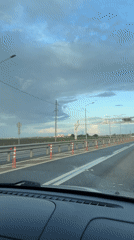 Rainbow spotted over highway in Krasnodar region, Russia