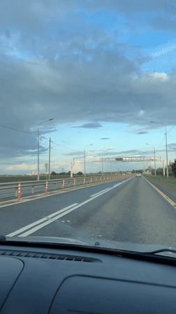 Rainbow spotted over highway in Krasnodar region, Russia