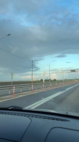 Rainbow spotted over highway in Krasnodar region, Russia