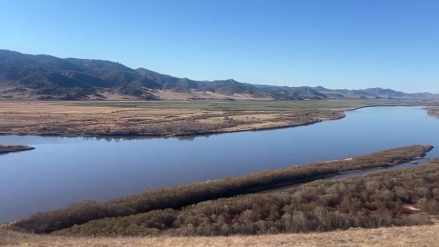 River valley landscape documented in Tarbagatay, Russia