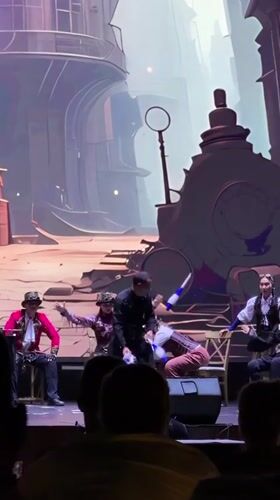 Steampunk circus performs tightrope acts at Manavgat resort venue