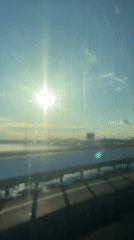 Bright winter sun creates glare in Savel'evo vehicle footage