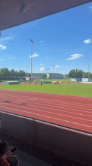 Soccer match played at Rapperswil-Jona stadium with spectators