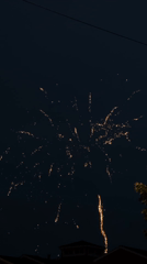 Golden fireworks over New York on the Fourth of July