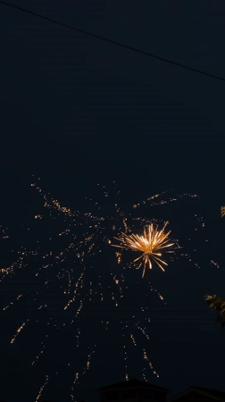 Golden fireworks over New York on the Fourth of July