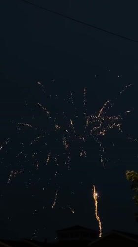 Golden fireworks over New York on the Fourth of July