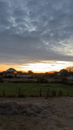 Late sunset observed in rural Taman, Russia