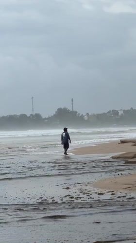 Morning beach life documented in Peleana, Sri Lanka