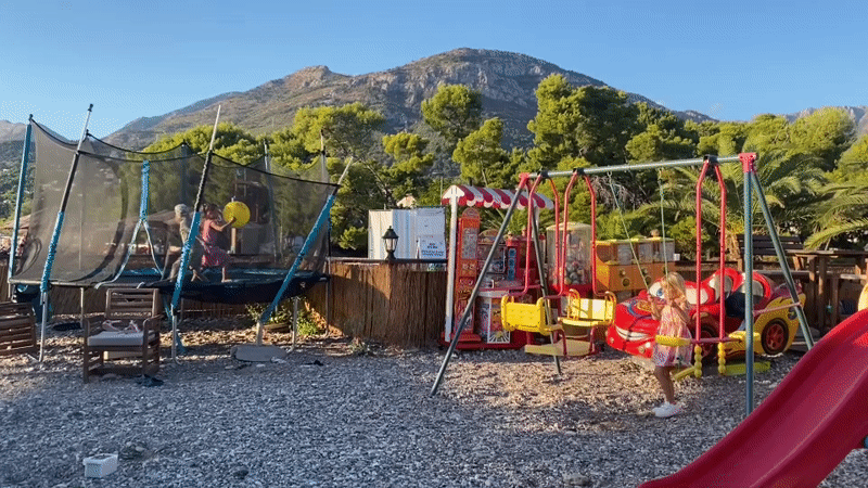Beachside playground activity in Bar, Montenegro
