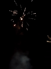 Fireworks display captured by witnesses in night sky