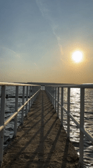 Sunset silhouette captured on Kama River pier in Perm