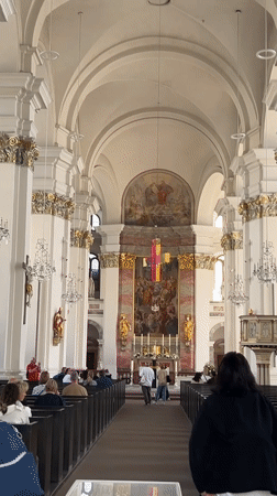 Tourist documents Heidelberg's historic architecture during afternoon walking tour