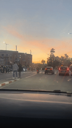 Evening traffic captured on video in Marrakesh streets