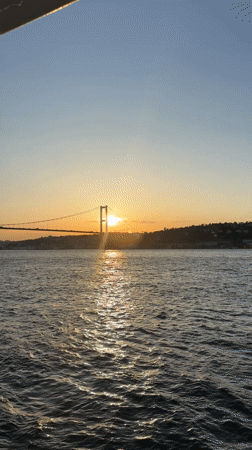 Sunset moments captured along Istanbul's Bosphorus Strait in Üsküdar