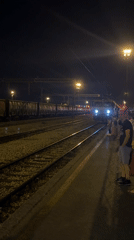 Evening trains and signals at Podgorica station