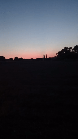 Twilight sky gradient captured from road and landscape views
