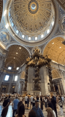 Tourists explore St. Peter's Basilica interior during afternoon visit