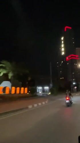 Nighttime street footage captured in Pattaya City commercial district