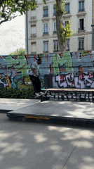 Scooter stunts performed at Lyon skate park Thursday morning