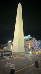 Buenos Aires evening captures pedestrians near Obelisk, indoor crafting