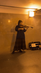 Street musician and paddleboarder spotted in Saint Petersburg